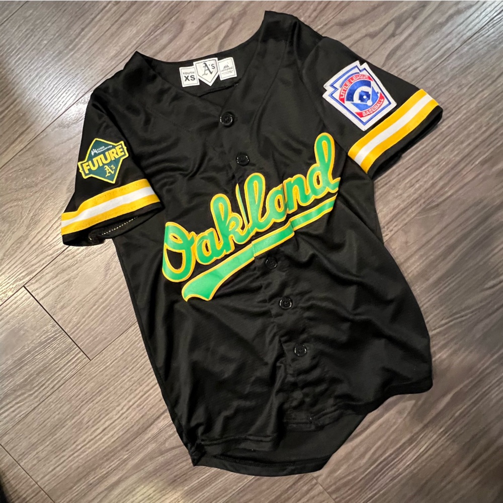 Licensed Oakland A’s Little League Jersey • Cotopaxi • Youth XS • #6 Black/Gold